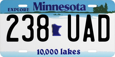 MN license plate 238UAD