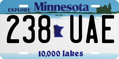 MN license plate 238UAE