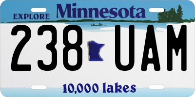 MN license plate 238UAM