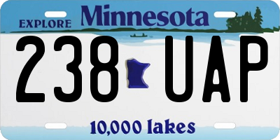 MN license plate 238UAP