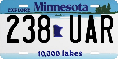 MN license plate 238UAR