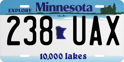 MN license plate 238UAX