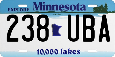MN license plate 238UBA