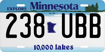 MN license plate 238UBB