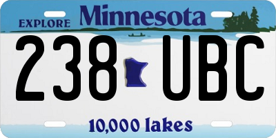 MN license plate 238UBC