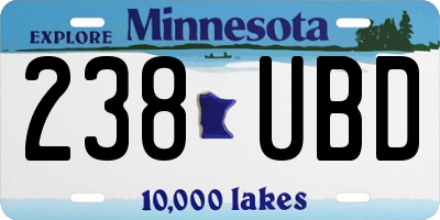MN license plate 238UBD