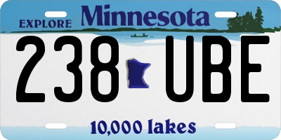 MN license plate 238UBE