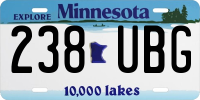 MN license plate 238UBG