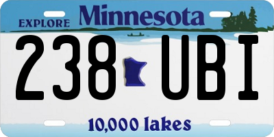 MN license plate 238UBI