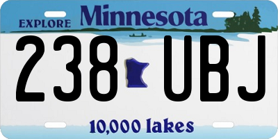 MN license plate 238UBJ