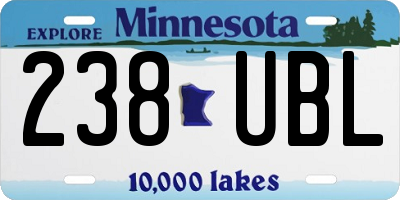 MN license plate 238UBL
