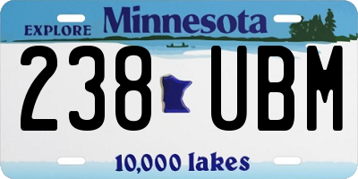 MN license plate 238UBM