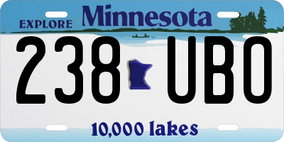 MN license plate 238UBO