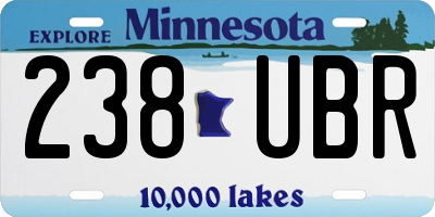 MN license plate 238UBR