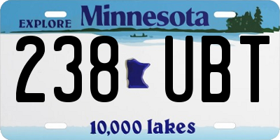 MN license plate 238UBT