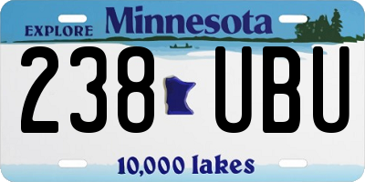 MN license plate 238UBU
