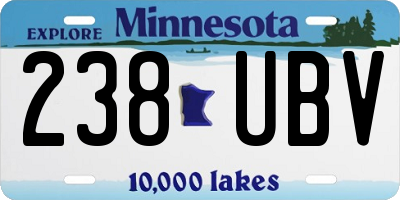 MN license plate 238UBV