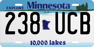 MN license plate 238UCB