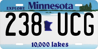 MN license plate 238UCG