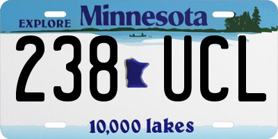 MN license plate 238UCL