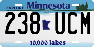 MN license plate 238UCM