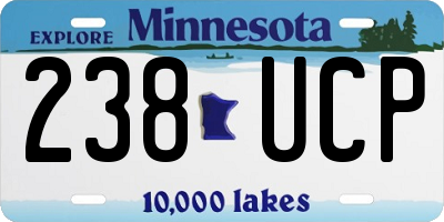 MN license plate 238UCP