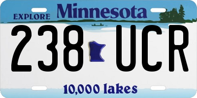 MN license plate 238UCR