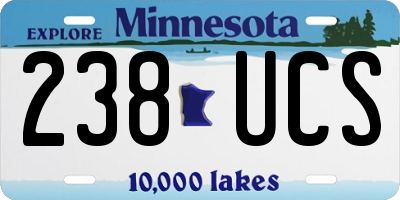 MN license plate 238UCS