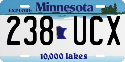 MN license plate 238UCX