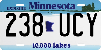 MN license plate 238UCY