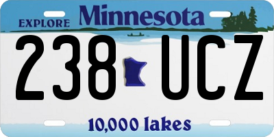 MN license plate 238UCZ