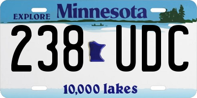 MN license plate 238UDC