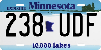 MN license plate 238UDF