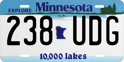 MN license plate 238UDG