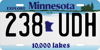 MN license plate 238UDH