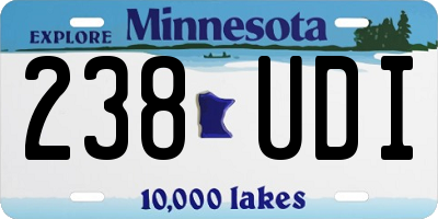 MN license plate 238UDI