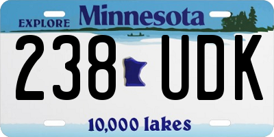 MN license plate 238UDK