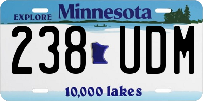MN license plate 238UDM