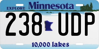 MN license plate 238UDP