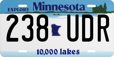 MN license plate 238UDR