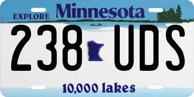 MN license plate 238UDS