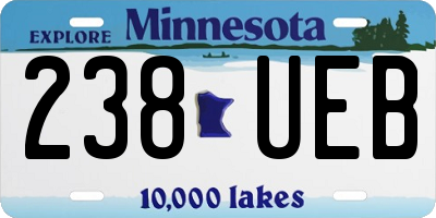 MN license plate 238UEB