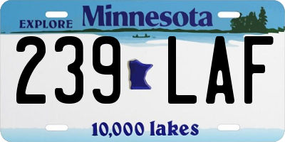 MN license plate 239LAF