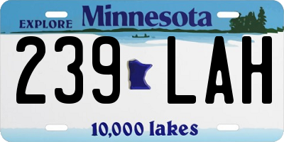 MN license plate 239LAH