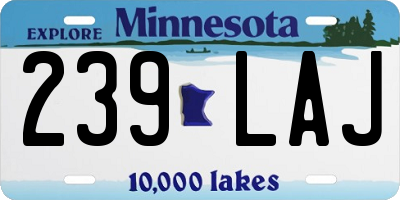 MN license plate 239LAJ