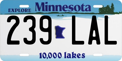 MN license plate 239LAL