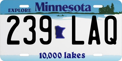 MN license plate 239LAQ
