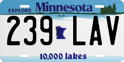 MN license plate 239LAV