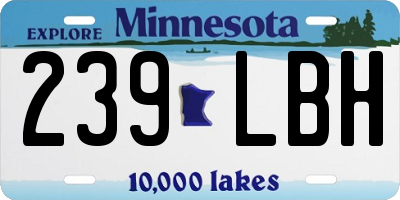 MN license plate 239LBH