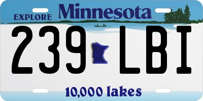 MN license plate 239LBI